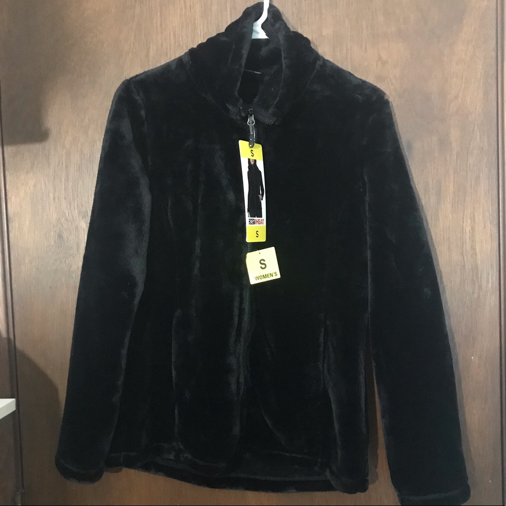 Soft black velvet zip up jacket